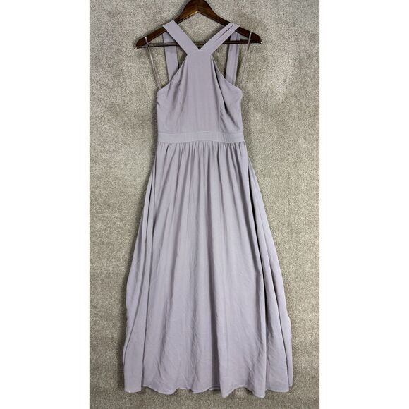 Lulus Air of Romance Maxi Dress Women Small Taupe Cross Back Lined Formal Gown - Picture 2 of 12